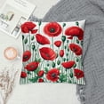 thumbnail image 2 of Leisuo  Red Poppy Throw Pillow Cover Red Flower Green Grass Pillow Case Pillowcase for Bedroom, Living Room, Cushion Sofa, 2 of 5