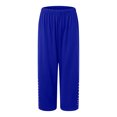 thumbnail image 4 of vigerkar 3/4 Leggings for Women Yoga Tights Tummy Control Work Out Exercise Yoga Pants Summer Bottoms (Blue, XXL), 4 of 6