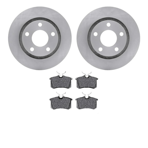 Dynamic Friction Company Rear Brake Rotors with 5000 Euro Ceramic Brake Pads 6602-74112