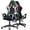 White With LED Lights, variant on Bigzzia Gaming Chair with LED RGB Lights,PU Leather Computer Chair with Adjustable Lumbar Support,High Back Video Game Chair with Swivel Seat and Headrest, Black