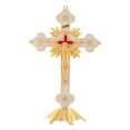 thumbnail image 2 of Estatuilla de crucifijo Crucifijo de pie Cruces santas católicas Crucifijo con soporte Crucifijo de Jesús para decoración del hogar Altar ,, 2 of 8