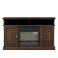 thumbnail image 3 of 48" TV Stand for TVs up to 65 inch, with Fireplace, Retro Farmhouse TV Cabinet with Storage, Fireplace TV Stand for Living Room, Entertainment Center TV Cabinet, Brown, D3197, 3 of 9