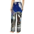 thumbnail image 3 of Disketp Astronaut In Outer Space Print Women'S Comfy Pajama Pants Casual Drawstring Palazzo Lounge Wide Leg Pants, 3 of 9