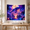 thumbnail image 5 of Whale in Cosmic Nebula Scene, Dreamy Surreal Style for Space Lovers, Fantasy Ocean Decor, Housewarming Gift, Tapestry Wall Hanging for Living Room, Bedroom and Dorm, 5 of 7