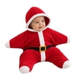 thumbnail image 2 of ZHANGDER Baby Starfish Onesie, Holiday Fleece Romper Infant Soft Jumpsuit Christmas Theme, 2 of 9
