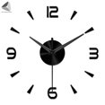 thumbnail image 3 of PULLIMORE 3D Frameless Wall Clock Decor, Large DIY Wall Clock Sticker Kit with Mirror Surface Sticker for Office Home Living Room Decor (Black), 3 of 9