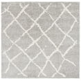 thumbnail image 2 of SAFAVIEH Berber Bentley Geometric Shag Area Rug, Light Gray/Cream, 5'1" x 5'1" Square, 2 of 12