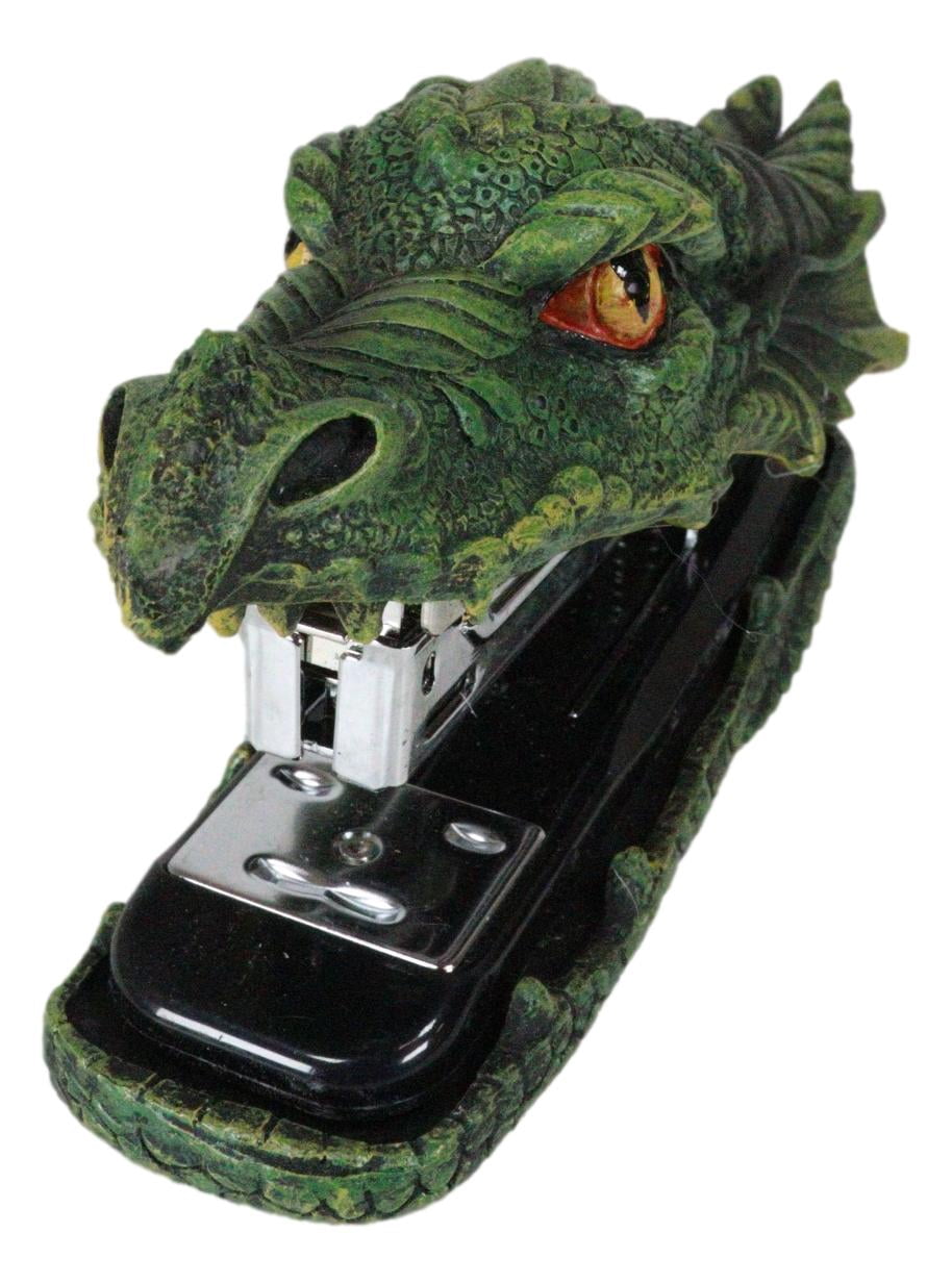 Legendary Green Fire Dragon Head Stapler Light Duty Office Desktop Stationery