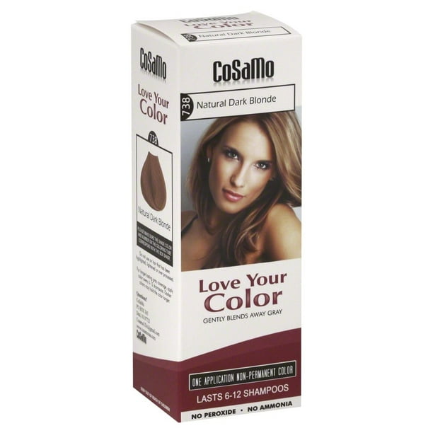 Cosamo Love Your Color Non-Permanent Hair Color, #738 Natural Dark Blonde,  3 fl Oz - Walmart.com
