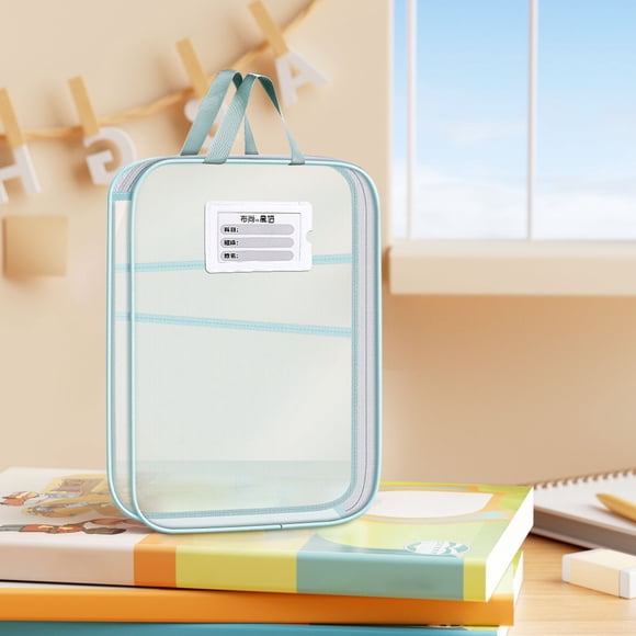 Big Savings! L-shaped Subject Bag, Transparent Mesh File Organizer, Zipper Style Large Opening Student Exam Tote Bag, School Supply Storage Bag for Homework and Documents