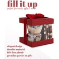 thumbnail image 3 of Clear Plastic Gift Boxes 12 Pack Maroon 4X4X4" Bakery Boxes With Base Lid & Ribbon, 3 of 6