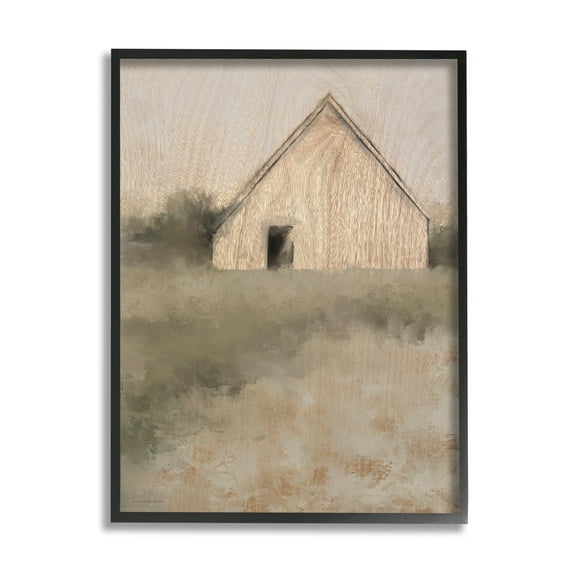 Stupell Industries Rustic Country Cottage Triangle Roof Distressed Landscape Painting, 11 x 14,Design by Kamdon Kreations