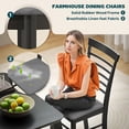 thumbnail image 4 of Set of 4 Farmhouse Upholstered Wooden Dining Chairs with Rubber Wood Frame, Black and Gray, 4 of 9