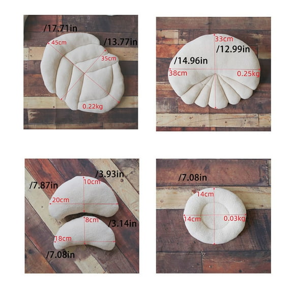 "Accessoires de Photographie pour Nouveau-Né Coussin de Pose Coussin de Baby Shower Garçons Coquille/feuille/ronde/lune Filles Tapis Doux Studio Prise de Photo Outil Auxiliaire Tapis Feuille
