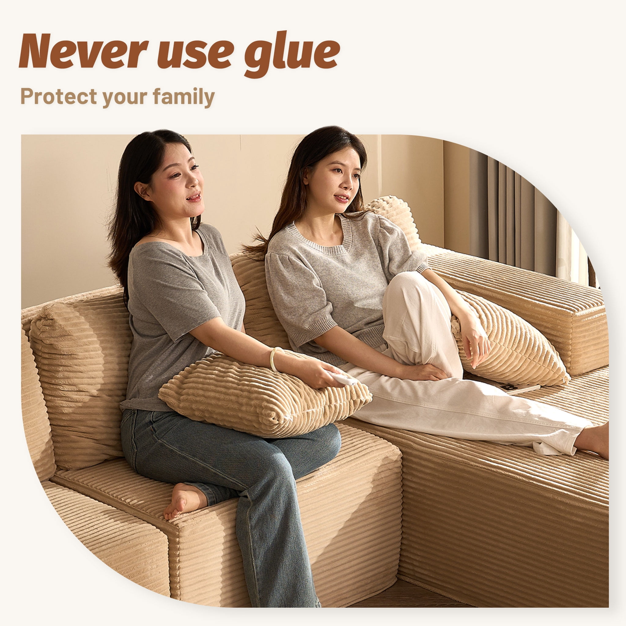 BIGSYY Cozy Single Seat, Comfortable Seating, No Assembly Required, Camel