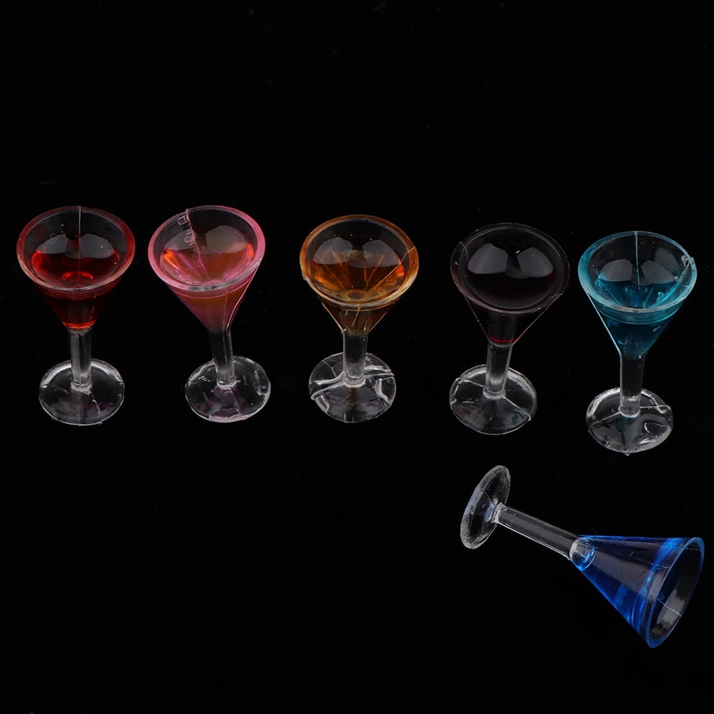 1/12 Scale Puppenhaus 6 tlg Multi Color Round Cocktail Cup Set Drink Modell 