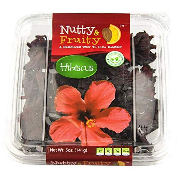 Nutty & Fruity Dried Hibiscus Sweetened Tropical Flower, 2-Pack 5 oz. Tubs