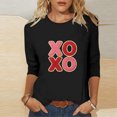 thumbnail image 4 of Ailaofu Womens 3/4 Sleeve Crew Neck Valentine T Shirts Love Heart Printed Graphic Tee Tops, 4 of 7
