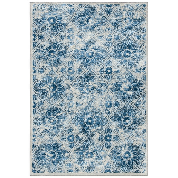 SAFAVIEH Martha Stewart Brentwood Nazca Floral Area Rug, Cream/Blue, 2' x 4'