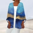 thumbnail image 2 of XIAfhje Womens Summer Cardigans Lightweight 3/4 Sleeve Floral Print Kimono Cardigan Loose Casual Beach Cover Up Blouse Tops, 2 of 5