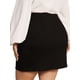 thumbnail image 3 of Falda de mujer de talla grande Agnes Orinda, falda corta ajustada de ante sintético de cintura alta 4X negra, 3 of 6