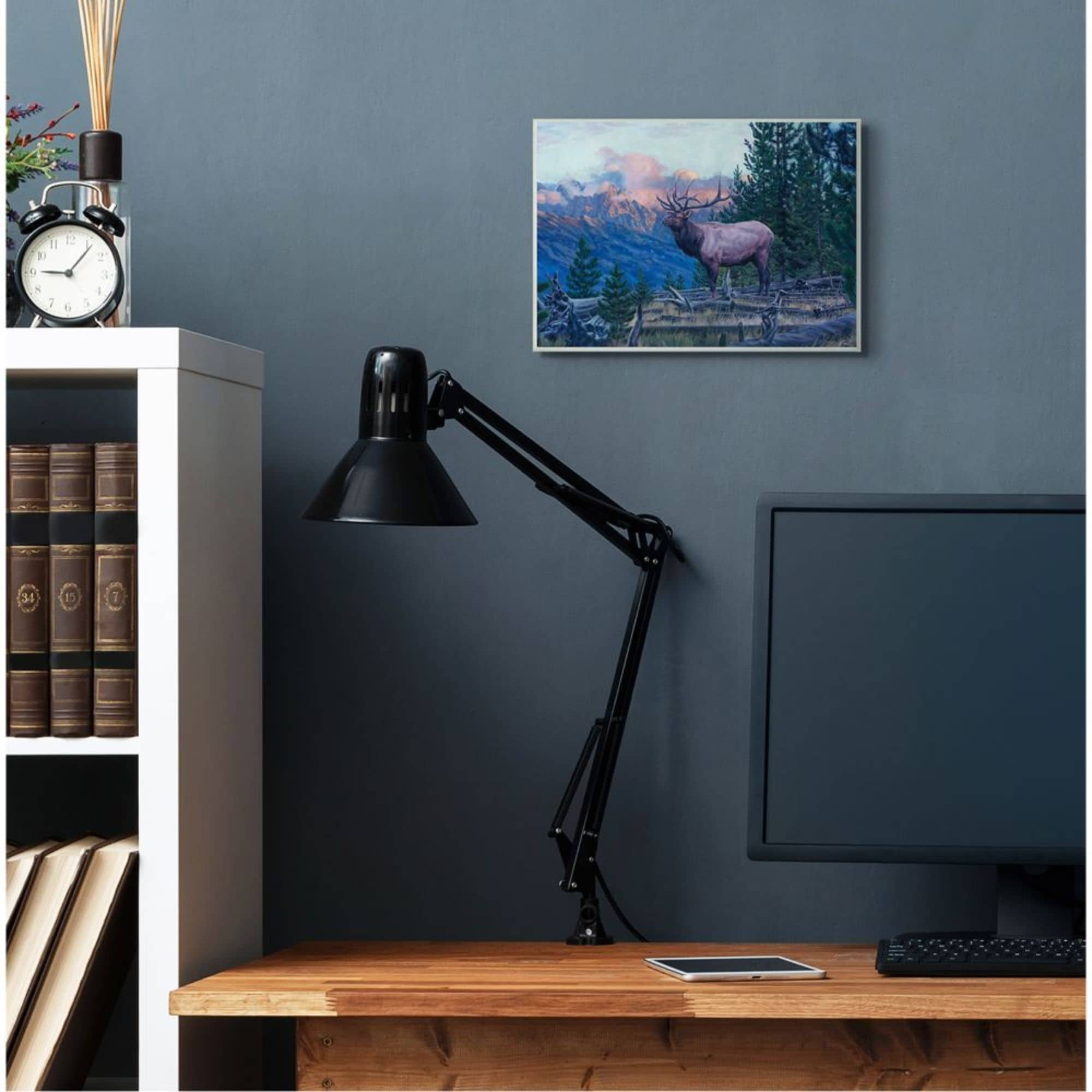 Stupell Industries Elk Forest Mountain Morning Sun Woodland Animal Design by David Graham