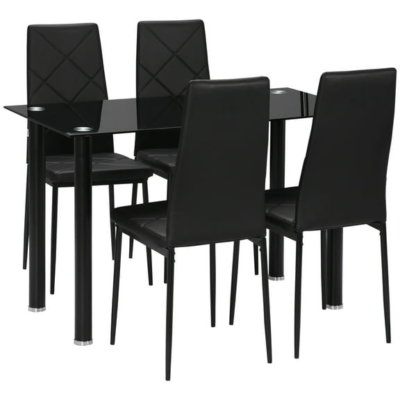 HOMCOM Ensemble de Table à Manger Ensemble Moderne de Table et Chaises de Cuisine 5 Pcs