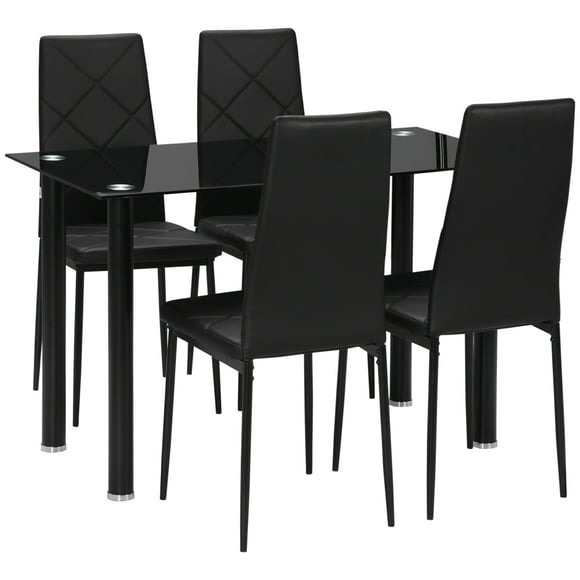 HOMCOM Ensemble de Table à Manger Ensemble Moderne de Table et Chaises de Cuisine 5 Pcs