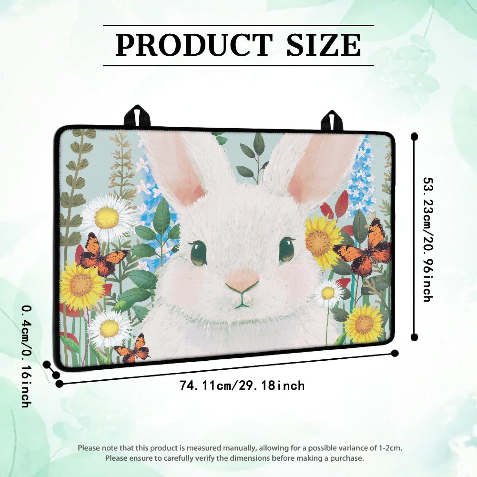 Renewold Ceramic Glass Stove Top Cover for Electric Stove, Non-slip Stove Mat Stovetop Protector Cover Multipurpose Desk Saver Pad for Counter Top, Bunny Butterfly Flower