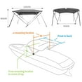 thumbnail image 2 of Towallmark Top 4 Bow Boat Cover – 8 ft L x 54 in H x 85-90 in W with Adjustable Straps, Rear Support Poles, PU Coated Canvas & Zippered Storage Boot, 2 of 6