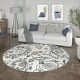 thumbnail image 7 of Madison Traditional 8' Round Cream Polypropylene Indoor Area Rug, 7 of 7