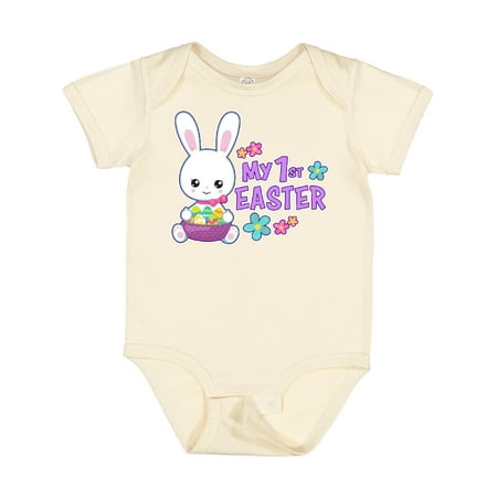 

Inktastic My 1st Easter with Bunny and Easter Basket Girls Baby Bodysuit