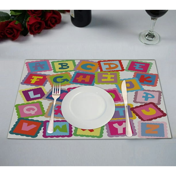 GCKG Educational Placemat, ABC Alphabet Fun Learning Chart Placemat