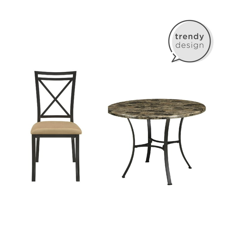 Dorel living faux marble top dining table set sales