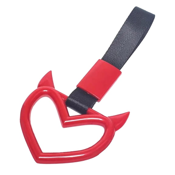 MELIVO Heart Handle Ring Bumper Warning Car Accessory Heart Hand Strap Drift Charm Rear Bumper Warning Ring Decor for Car Bus Interior Exterior Decoration