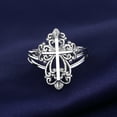 thumbnail image 4 of 14K White Gold Plated Filigree Cross Ring, 4 of 5