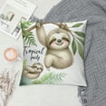 thumbnail image 2 of Orinice  Sloth Throw Pillow Cushion Cover, Mother and Animals Family Happiness Watercolor Boho Tropical Elements, Decorative Square Accent Pillow Case,  White, 2 of 5