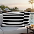 thumbnail image 2 of Outdoor Pillow Cover Stripe Set of 2 Waterproof Throw Pillowcases Geometric Black and White Decorative Patio Furniture Pillows for Couch Garden Indoor & Outdoor Use, 2 of 9