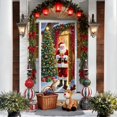thumbnail image 4 of Funda de puerta navideña de 35x72 pulgadas - Cortina navideña para Santa Claus para decoración de puertas y paredes, tela de poliéster, fácil de instalar, 4 of 6