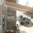 thumbnail image 3 of Outsunny 13' x 8' Manual Retractable Awning Sun Shade Shelter for Patio Deck Yard with UV Protection and Easy Crank Opening, Beige Stripes, 3 of 9