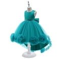 thumbnail image 2 of Princess Dress for Girls Elegant Trailing Mesh Puffed Skirt for Flower Girl Wedding Evening, 2 of 7