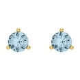 thumbnail image 3 of 0.5 ct Screw-Back Stud Earrings for Women | 4.0mm Round Cut Natural Sky Blue Topaz | 18K Yellow Gold, 3 of 5