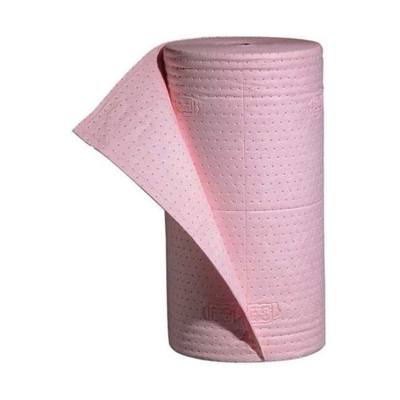 Pig Sorbent Roll, 40 gal, 30 in x 150 ft, Universal, Pink, Polypropylene MAT309