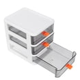 thumbnail image 3 of WORGEOUS 1pc Mini Makeup Storage Box Transparent 3 Layers Drawer Storage Box White, 3 of 8