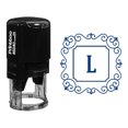 thumbnail image 1 of Printtoo Self Inking Rubber Stamp Square Swirl Border L Alphabet Monogram Initial R-40 Office Stationary, 1 of 3