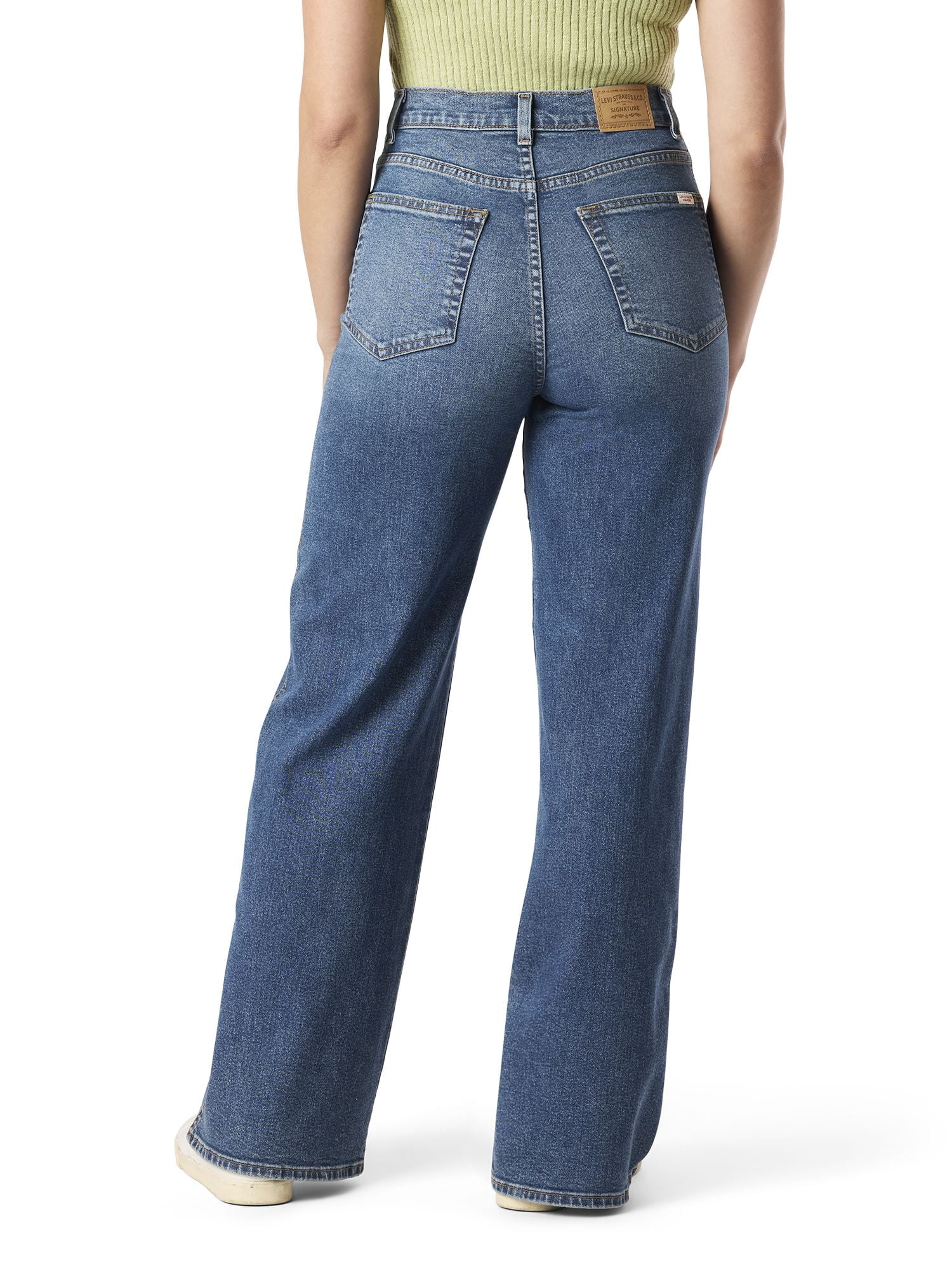 Levi Strauss Signature Women's and Women's Plus Patch Pocket Loose Wide Leg Jeans