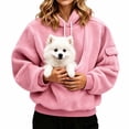thumbnail image 2 of Jsaierl Pet Carrier Hoodie for Women with Pouch Fleece Warm Dog Cat Going Out Pullover Sweatshirts, 2 of 10