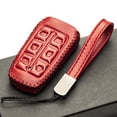 thumbnail image 5 of Vitodeco Leather Smart Key Fob Case Cover Protector Compatible with Genesis GV70, GV80, G70, G80 (2021-2025 Models) - 6-Button, Red, 5 of 6