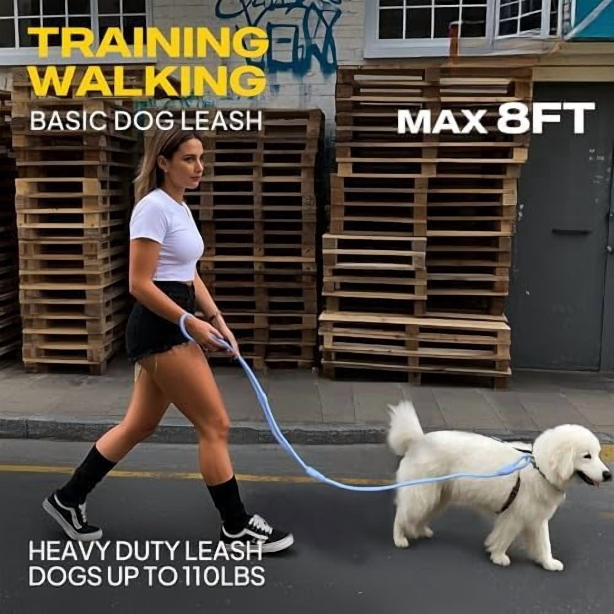 Hands Free Dog Leash for Small Dogs, Adjustable Crossbody/Waist Leash for Small/Medium/Large Dogs, Waterproof Hands-Free Dog Leashes for Running, Walking & Training(S, Blue)