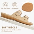 thumbnail image 5 of Ecetana Womens Flat Sandals Dressy Summer Comfortable Double Buckle Slip-On Slides Beach Shoes for Walking, 5 of 8
